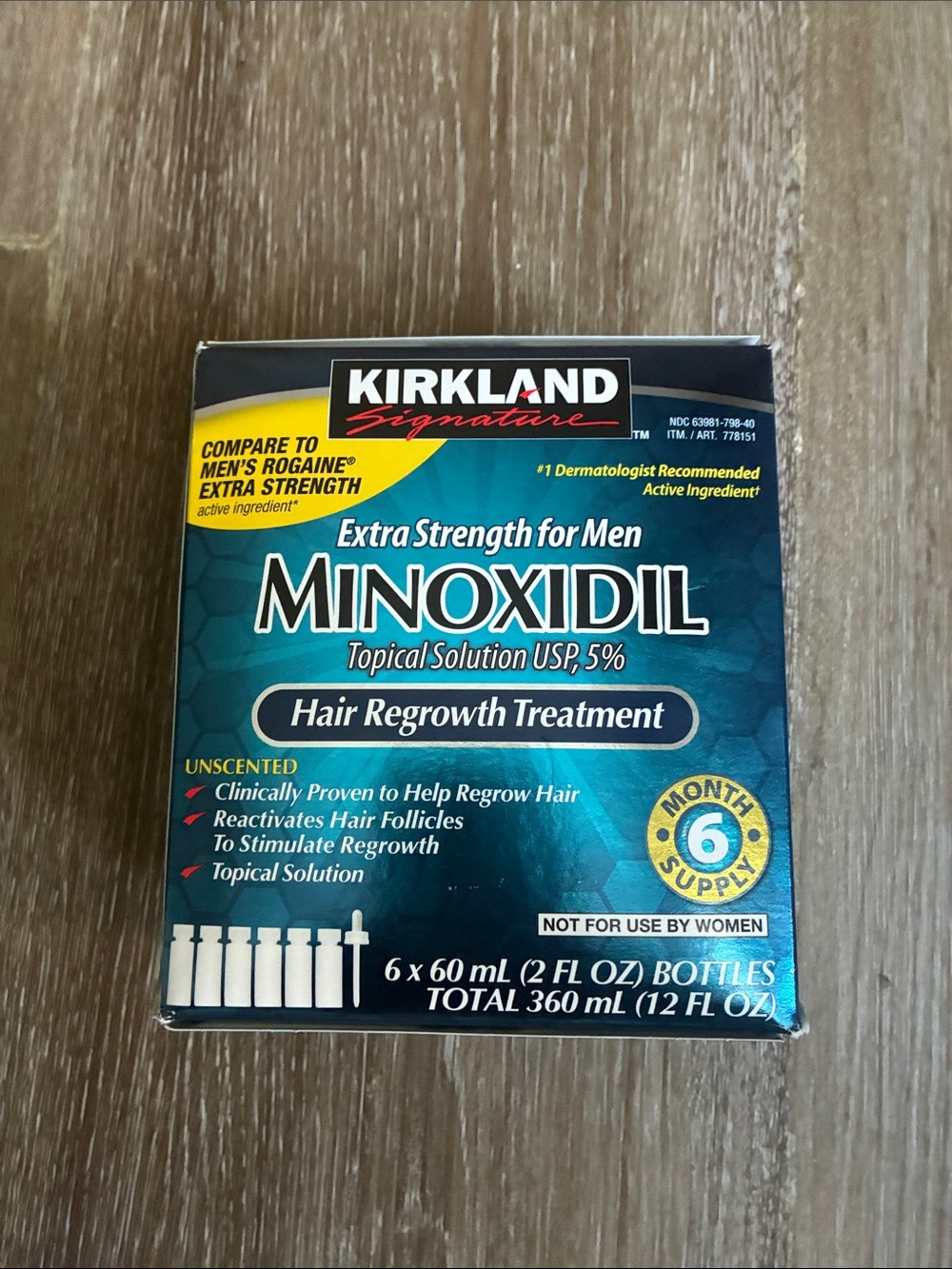 Kirkland Signature Minoxidil Hair Regrowth Treatment – Blue, Yellow, White